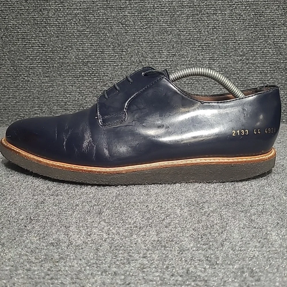 Common Projects Derby Shine Navy Blue Patent Leather EU44 US11